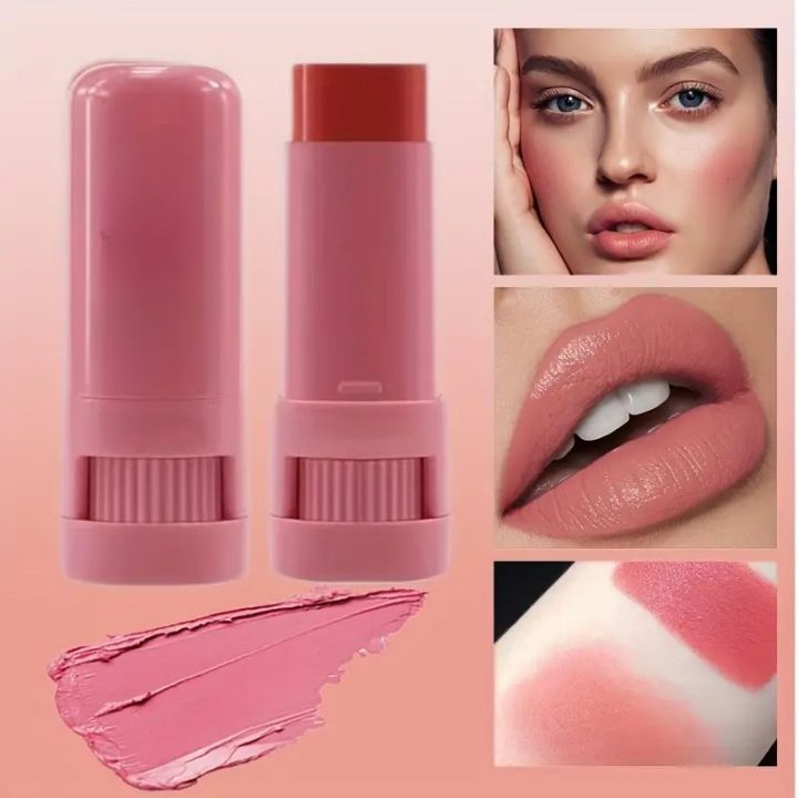 High-Pigment Matte Blush Stick Long-Lasting, Water-Resistant & Blendable Contour Balm -