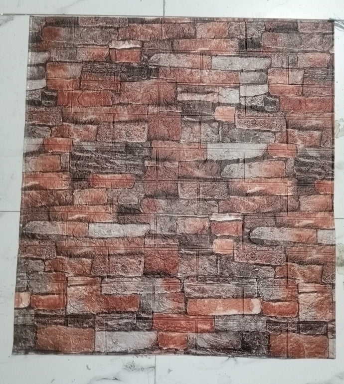 (1piece )brown 3d Wall Stickers Faux Brick White Brick | Bedroom Home
