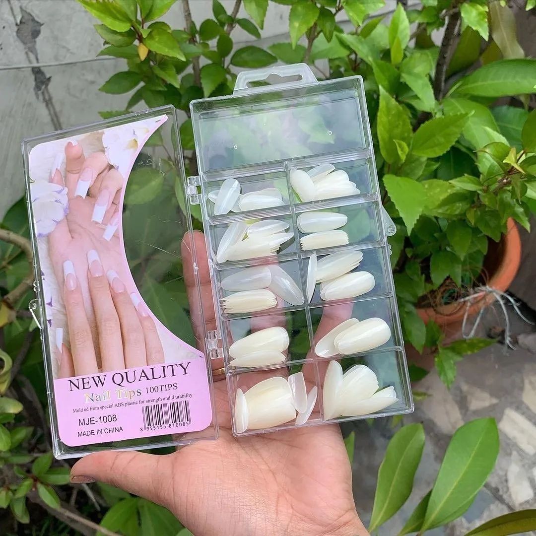 Nail Tips 100 Pcs / Transparent & Natural Color Artificial Nails |