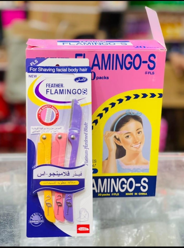 Pack Of 3- Feather Flamingo Facial Razor For Face