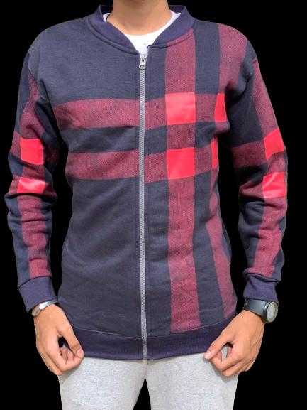 Men's Stylish Zipper Jacket with Contrast Checked Zipper | Jacket For Men's