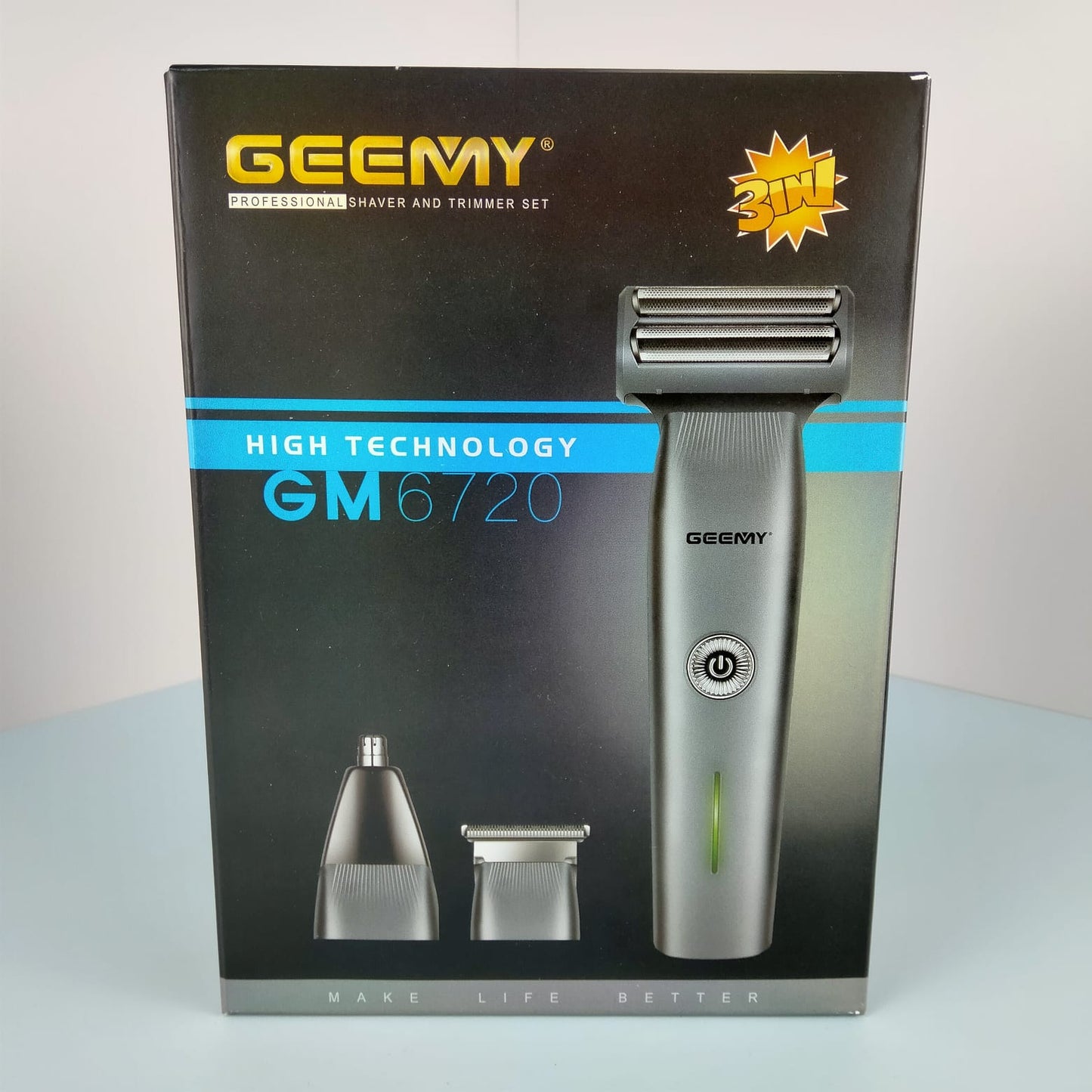 Geemy (GM7620) 3in1 Grooming Kit is rechargeable powerful trimmer for men
