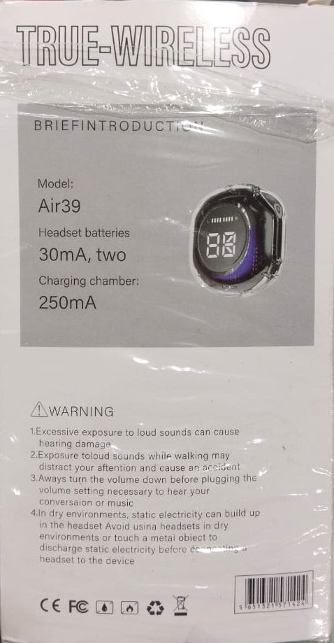Air39 Wireless Earbuds | Bluetooth 5.3 | Clear Sound | Heavy Bass