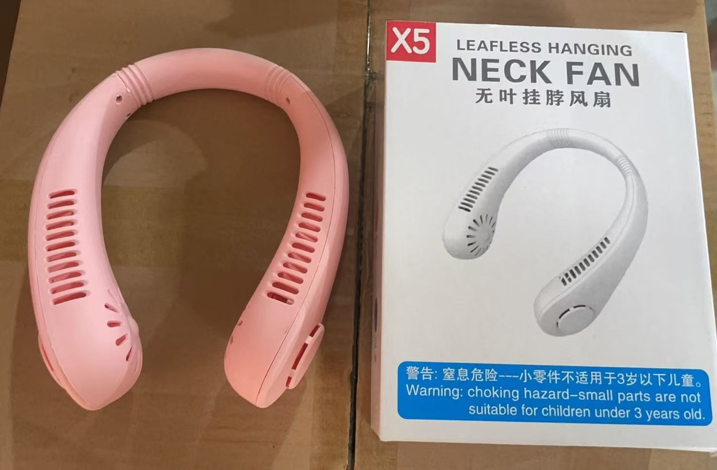 X5 Leafless Hanging Neck Fan with Adjustable Neck Band - Portable Rechargeable