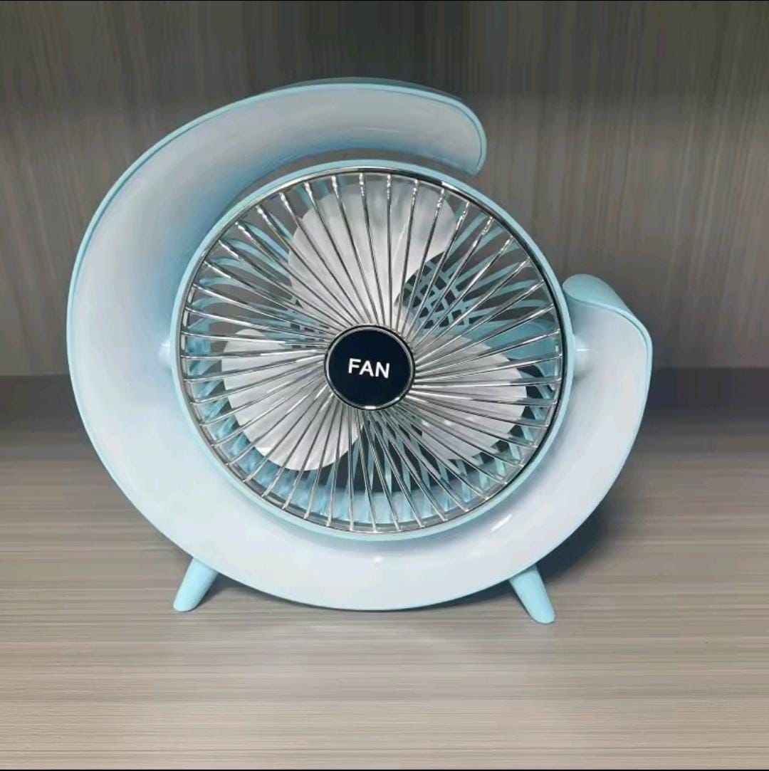7 Colors LED Atmosphere Light Mini Electric fan Portable Table Fan Quiet