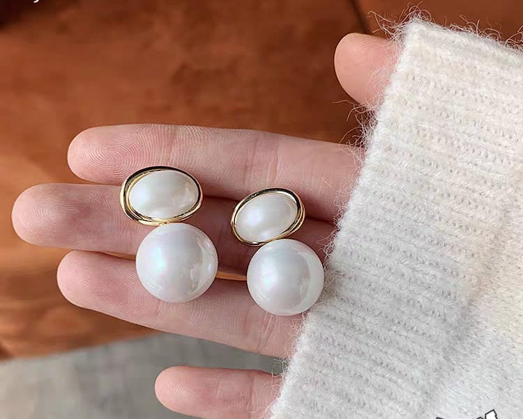 Oval Shape Marble Korean Style Earings For Women Girls Design Earring Jewelry