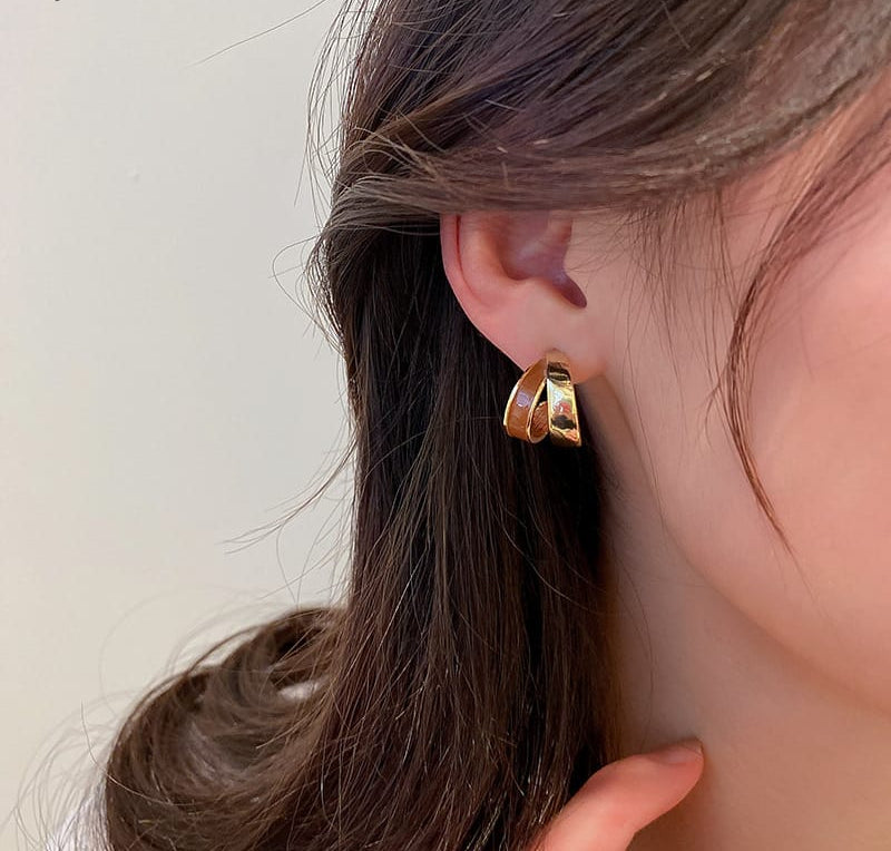 Elegant Dual Colour Korean Gold Plated Earings | Casual wear Fashion Trendy