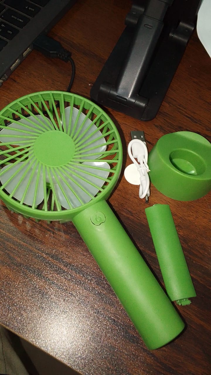 Portable USB Rechargeable Fan | Handheld 3 Speed Strong Wind Electric Small