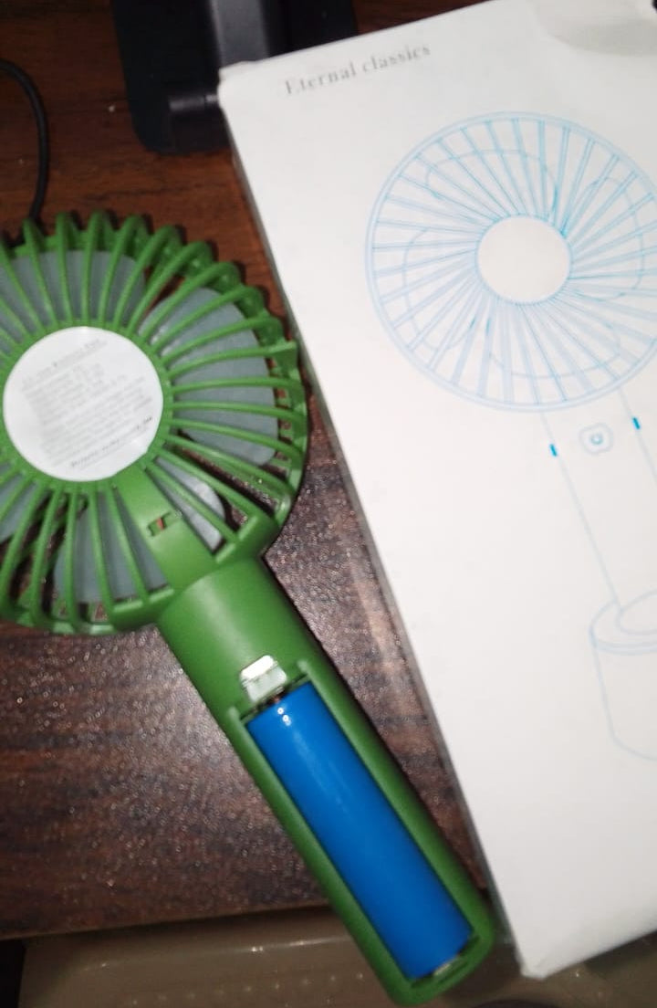 Portable USB Rechargeable Fan | Handheld 3 Speed Strong Wind Electric Small