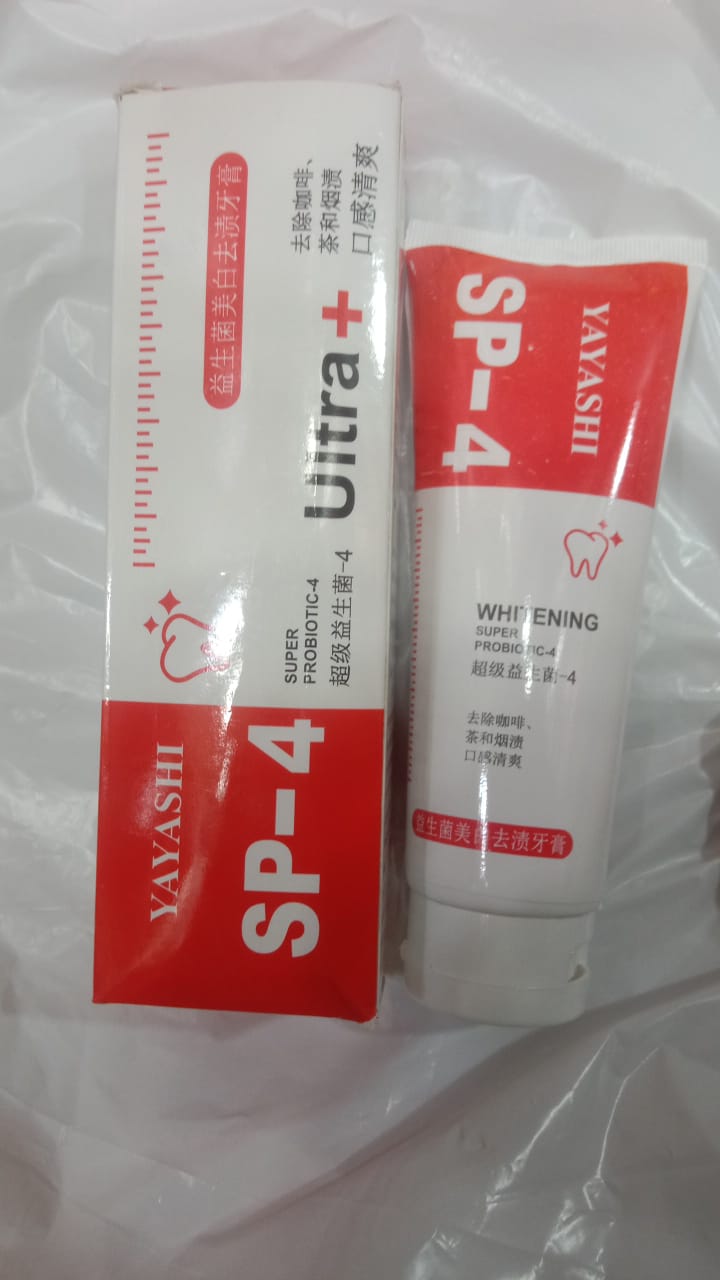 Yayashi Sp-4 Ultra Whitening Toothpaste Probiotic Stain Remover 120Gm / Stain Removing