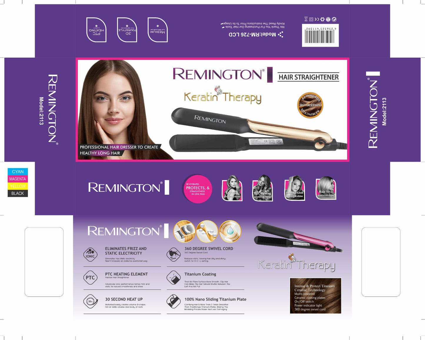 Remington Hair Straightener Keratin Therapy Hair Straightener Flat Iron - Best Quality