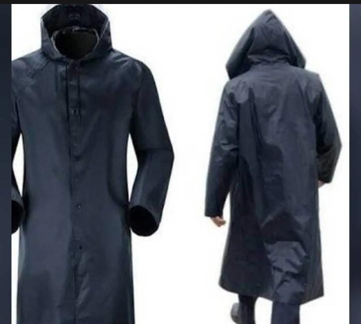 Premium Waterproof Long Raincoat with Adjustable Hood Unisex Outdoor Protection (Random