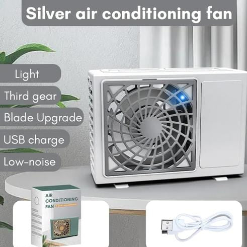 Portable Rechargeable Air Conditioning Fan Compact Mini Cooler with 3 Speed