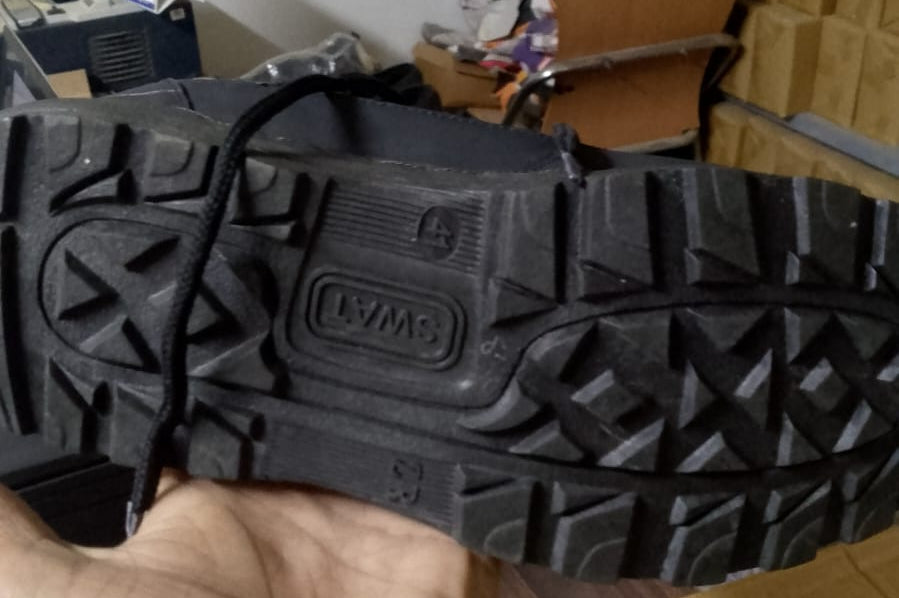 Men's Long Army Boots, Black Swat