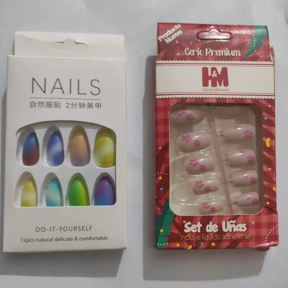 Artificial Press-On Nails Combo Set Vibrant Colors & Trendy Designs |