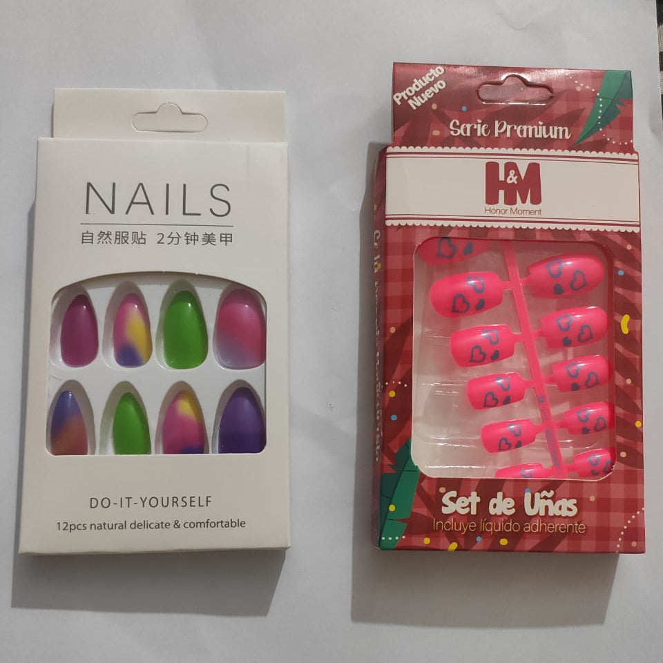 Artificial Press-On Nails Combo Set Vibrant Colors & Trendy Designs |