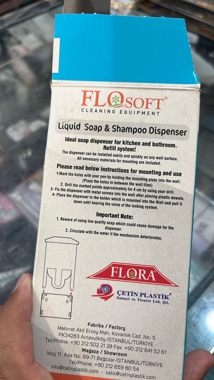 FLOSoft Wall Mounted Liquid Soap / Sanitiser / Shampoo Despencer (500 ML)