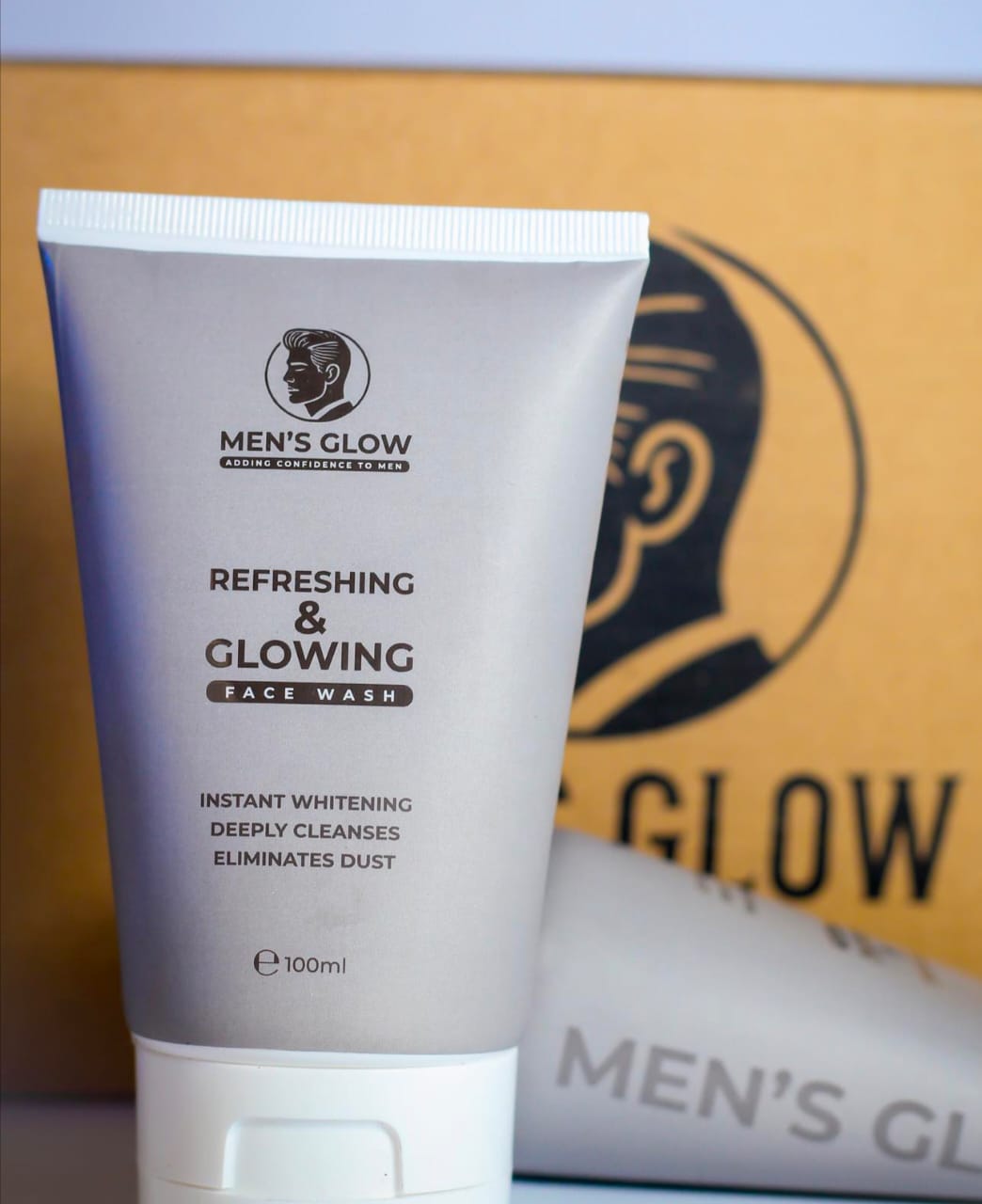 Men's Glow Facewash Bundle Facewash + Whitening Cream Combo Set