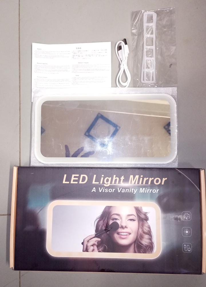 Extra Large Car Mirror with LED Lights Portable Makeup Mirror for