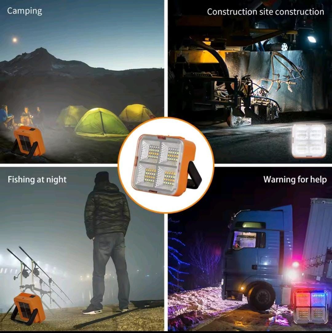 Outdoor Portable LED Solar Floodlight Rechargeable 500W Spotlight Lantern for Camping,