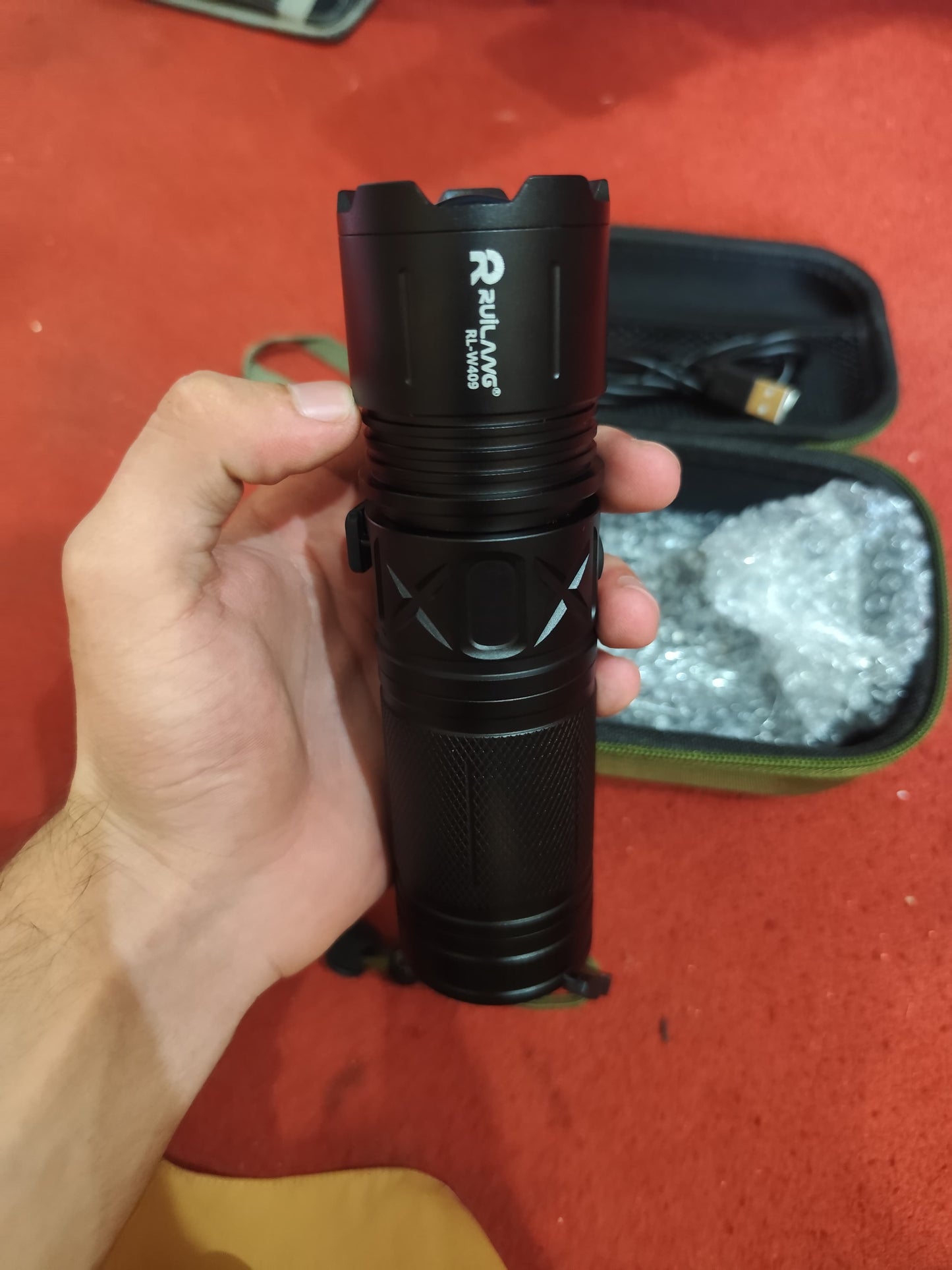 Ruilang P90 High Power Rechargeable LED Flashlight Ultra Bright Torch with