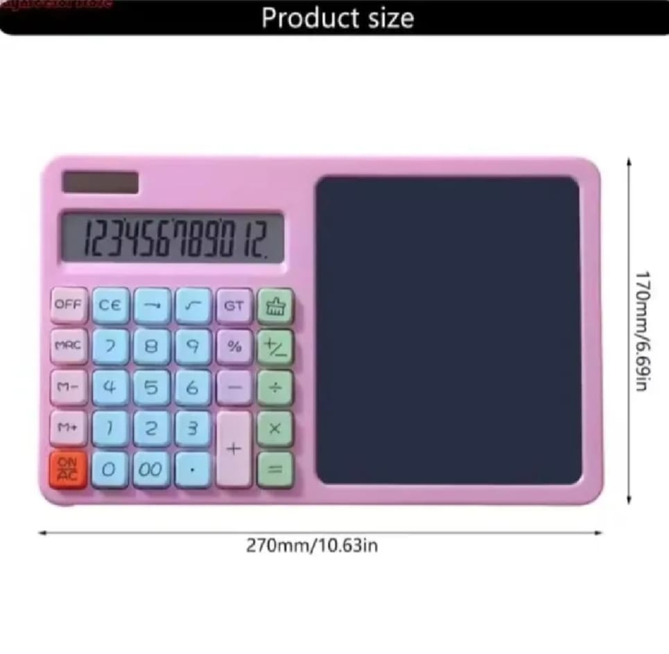 2-in-1 Calculator with LCD Writing Tablet Dual-Function Office & School Gadget