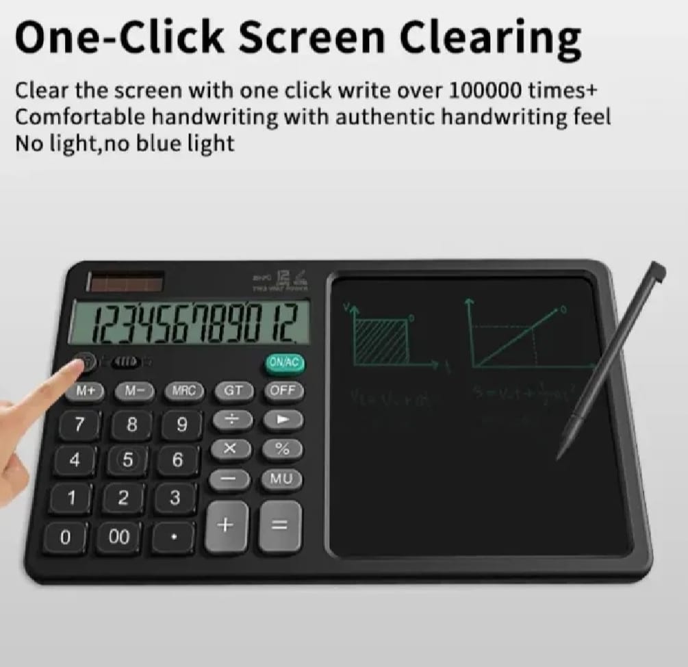 2-in-1 Calculator with LCD Writing Tablet Dual-Function Office & School Gadget