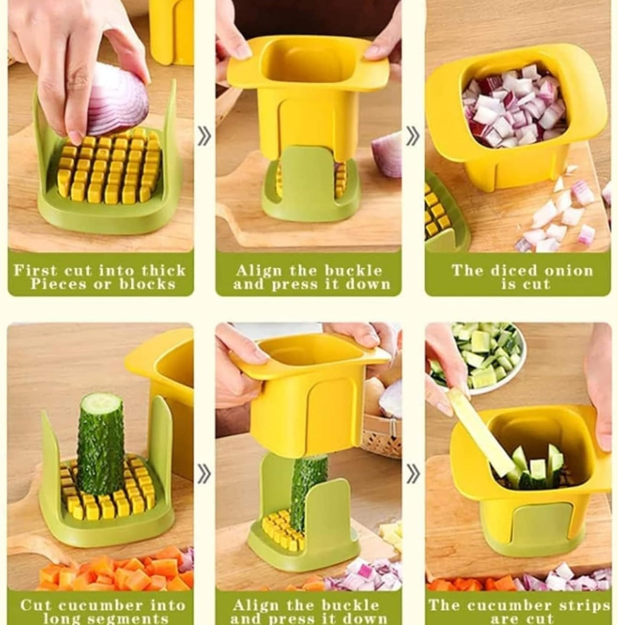 Multi-Function Handheld Chopper Dicing, Slitting & Slicing Tool for Quick Food