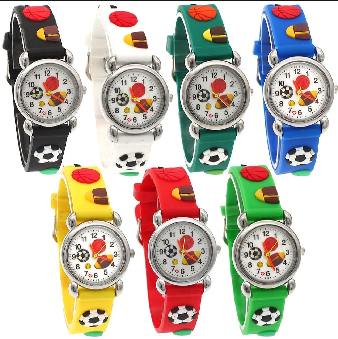 High Quality Cute Football Cartoon Children Watch Girls Rubber Kids Watches Boys