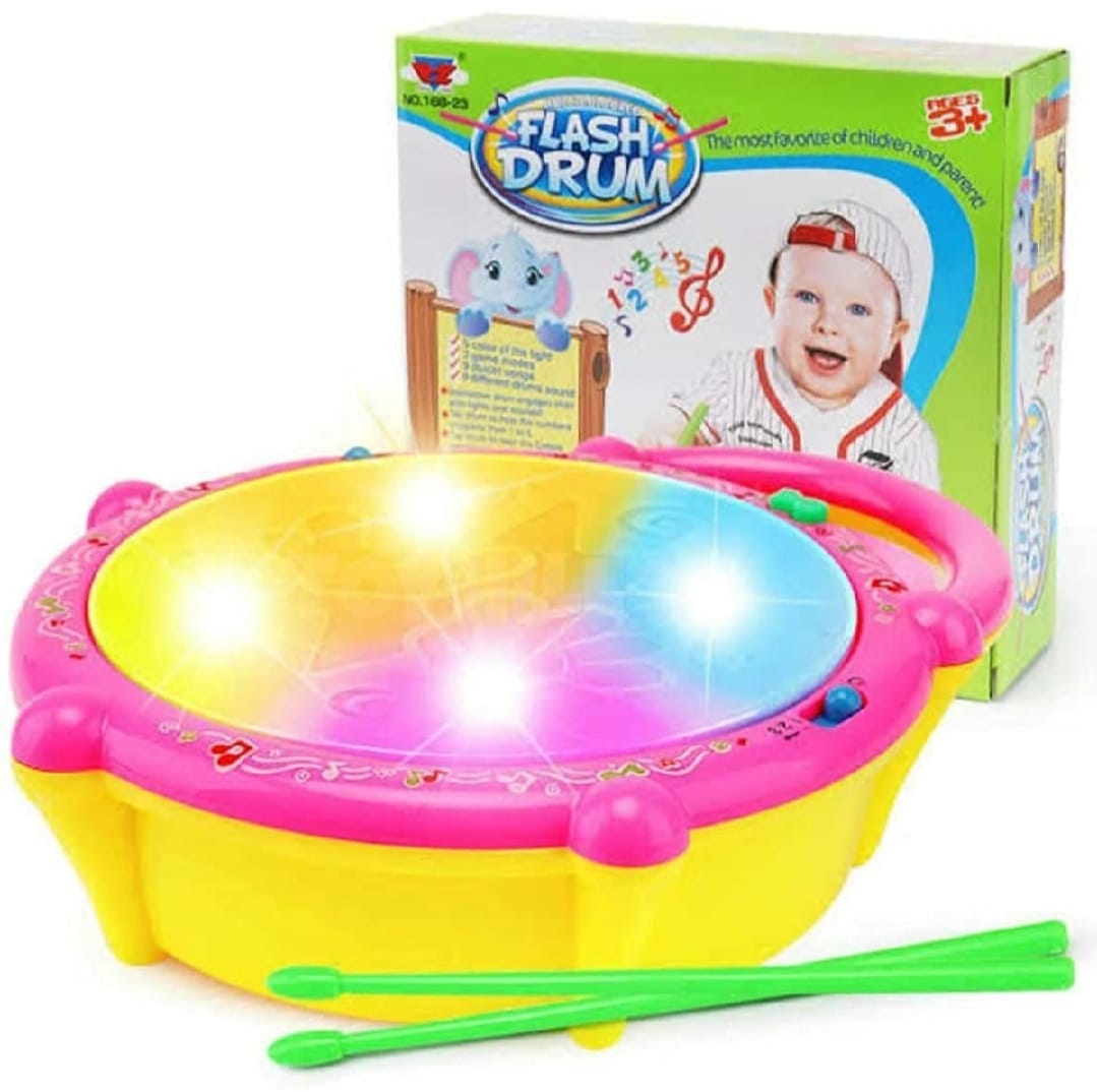 3D Flash Drum for Kids Musical Toy with Lights, Sounds &
