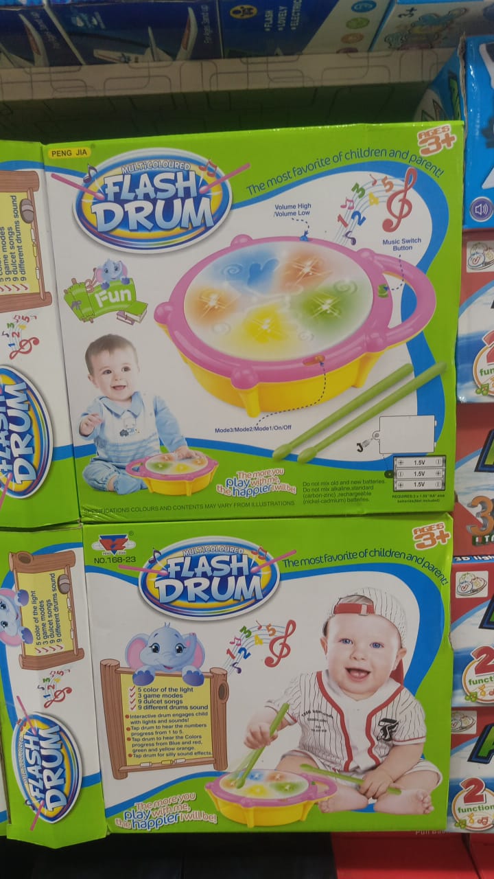 3D Flash Drum for Kids Musical Toy with Lights, Sounds &