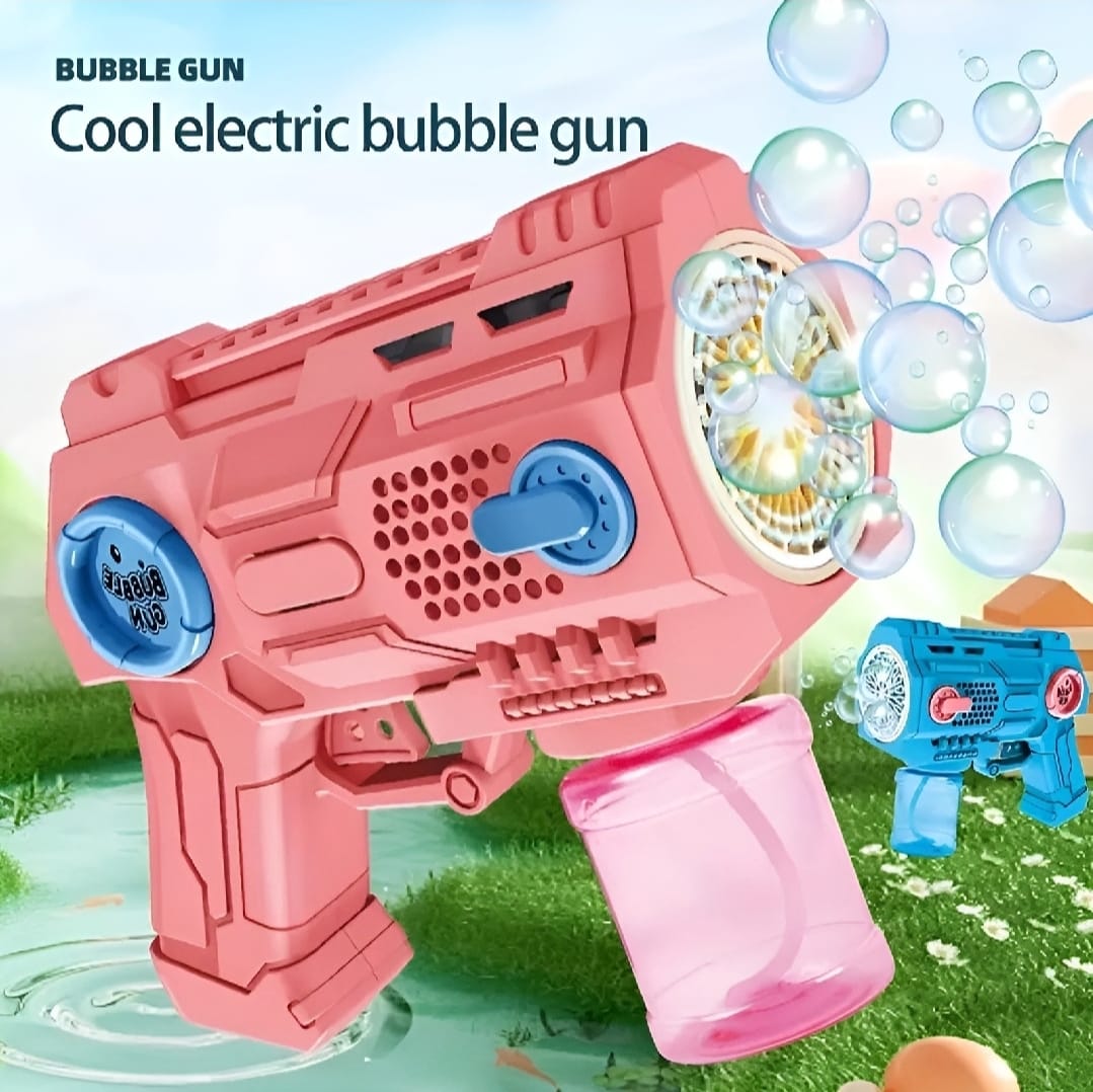 Children’s Handheld Porous Electric Bubble Gun with Lights & Music Automatic