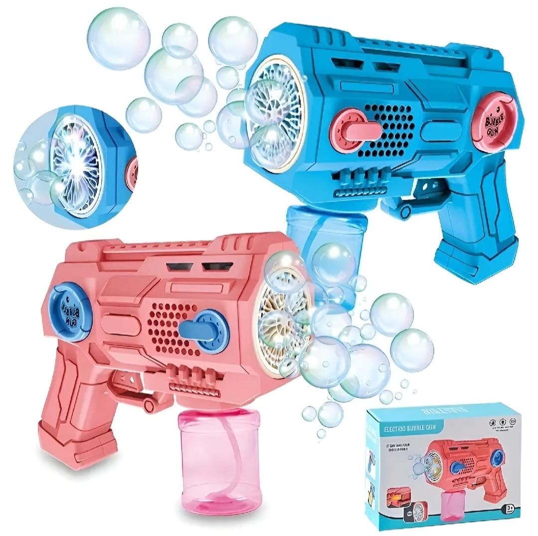 Children’s Handheld Porous Electric Bubble Gun with Lights & Music Automatic