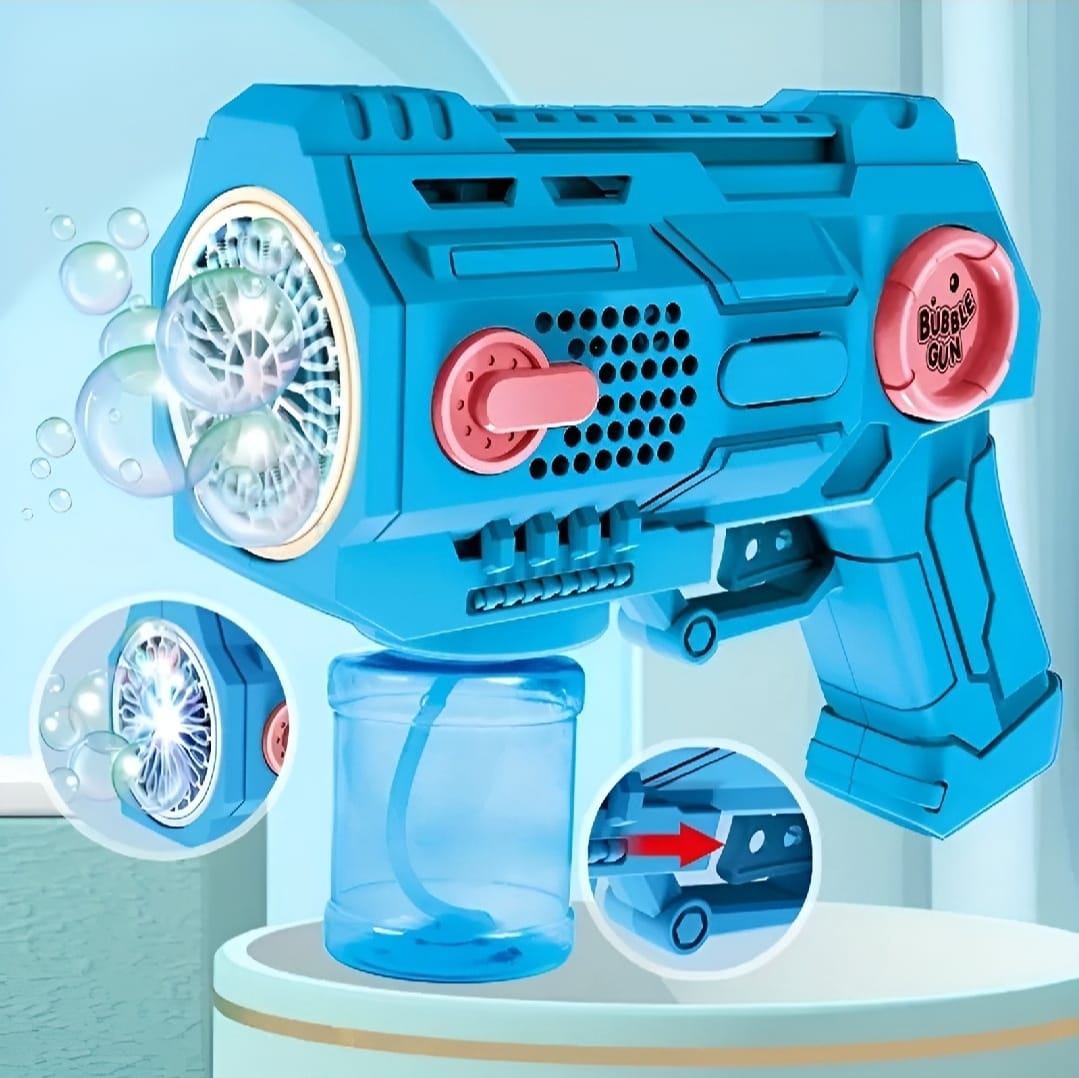 Children’s Handheld Porous Electric Bubble Gun with Lights & Music Automatic