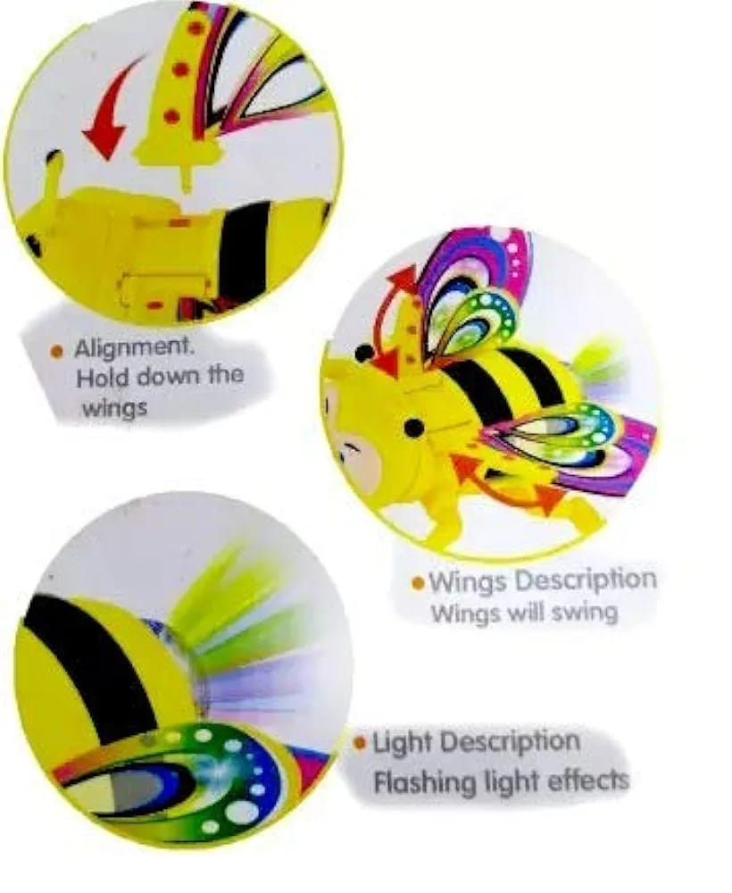 Battery Operated Light Sound Musical Crawling Bee Toy for Toddler Kids Boys