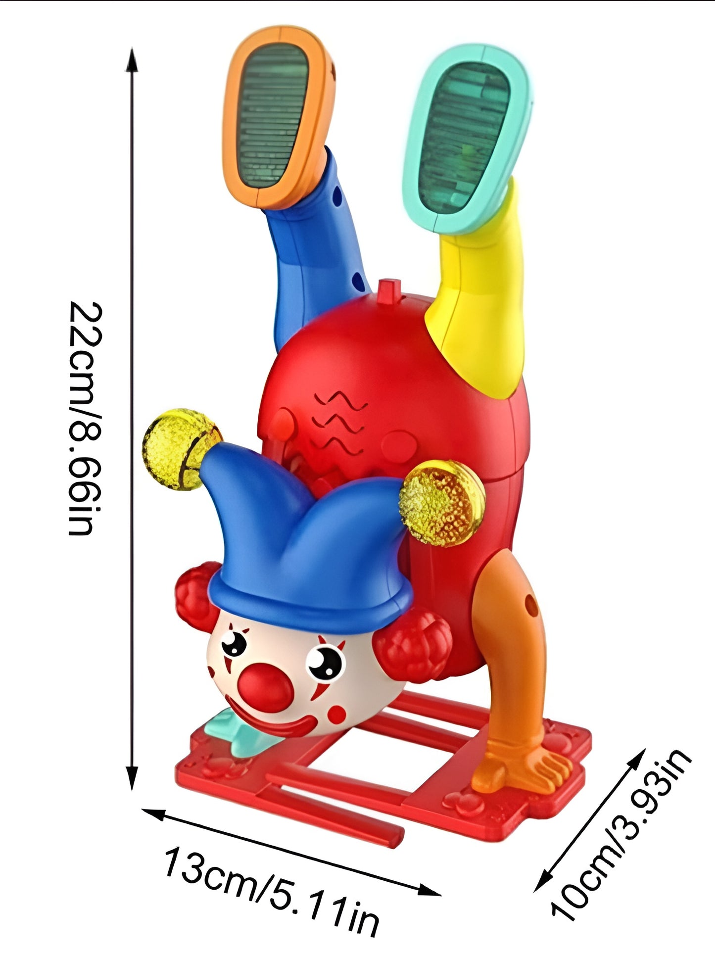 Electric Upside-Down Dancing Clown Toy with Music & Flashing Lights Battery