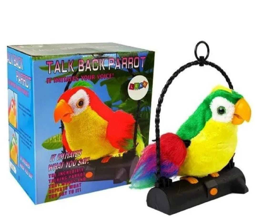 Talk Back Talking Parrot Toy Repeats Speech, Educational & Fun for
