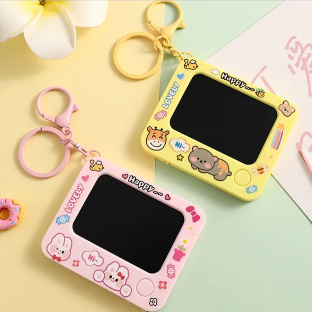 Creative Mini Graffiti Board Keychain Cute Cartoon Bag Pendant & Reusable