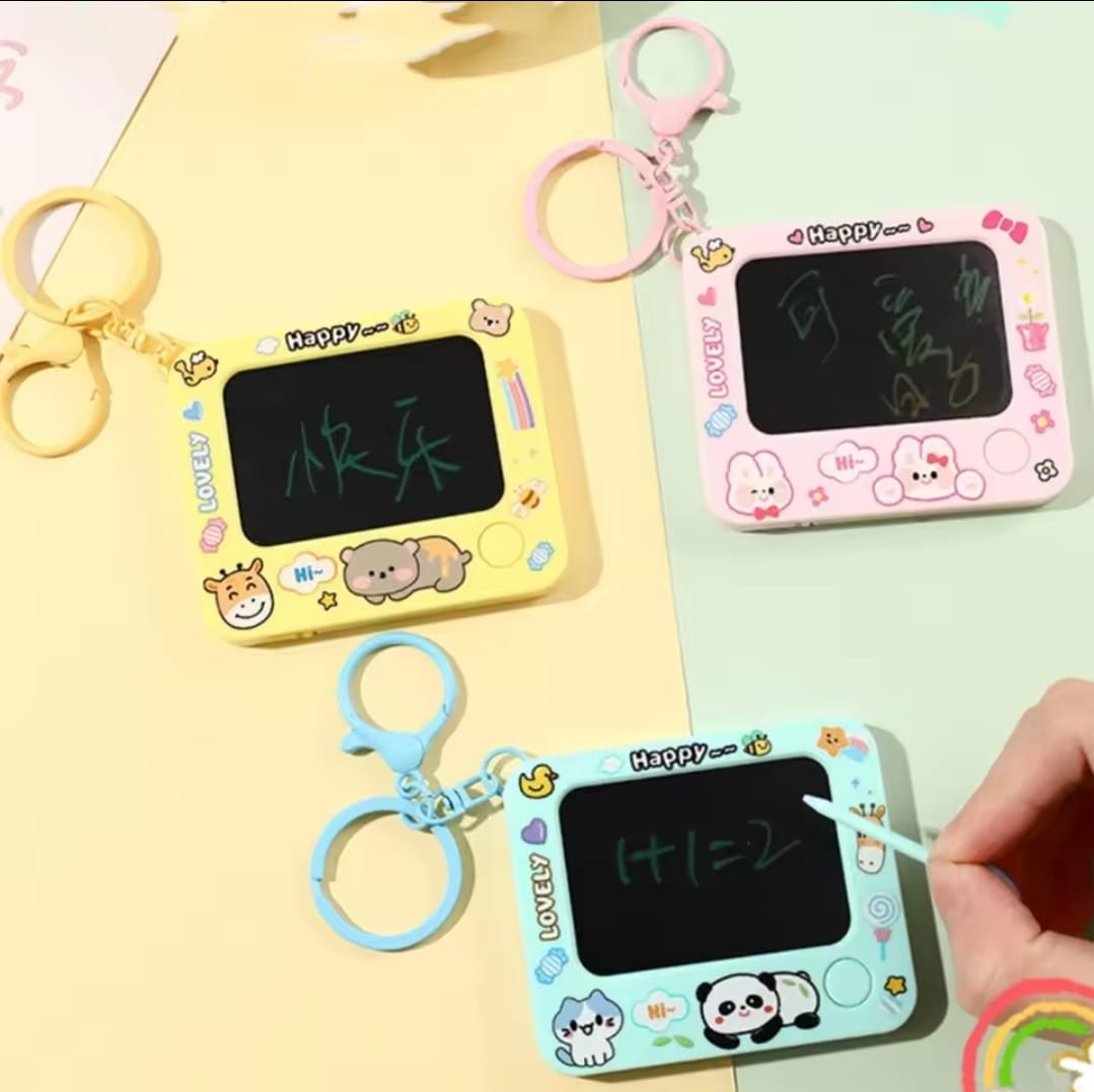 Creative Mini Graffiti Board Keychain Cute Cartoon Bag Pendant & Reusable