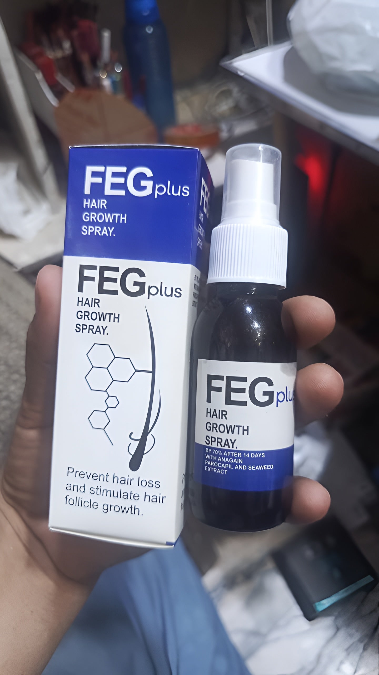 FEG PLUS Hair & Beard Growth Serum Spray 50ml | 22% Seaweed