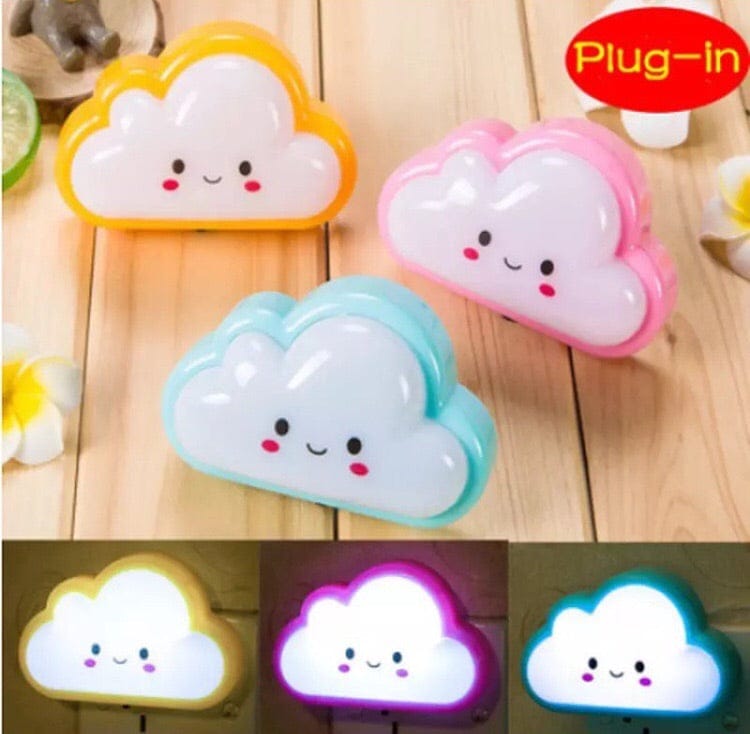 Smiley Cloud Plug-In LED Night Light Soft Warm Glow Baby Lamp,