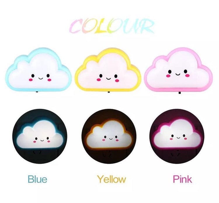 Smiley Cloud Plug-In LED Night Light Soft Warm Glow Baby Lamp,