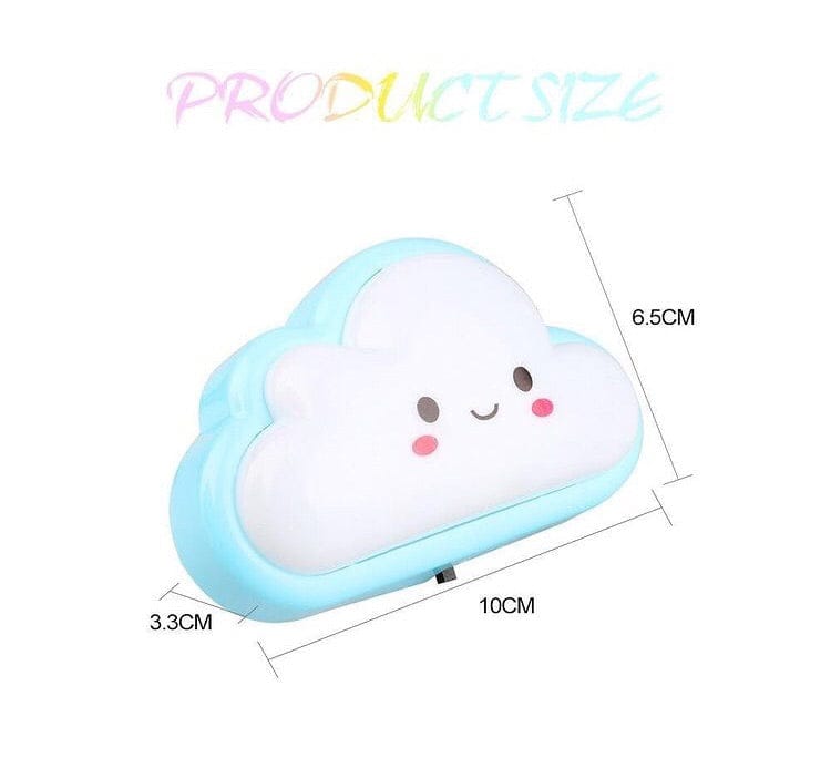 Smiley Cloud Plug-In LED Night Light Soft Warm Glow Baby Lamp,