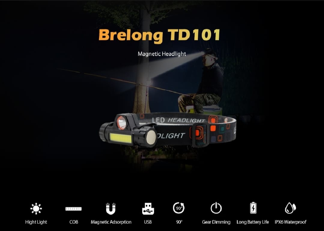 Rechargeable High Power LED Headlamp Waterproof Headlight with Adjustable Brightness, Magnetic