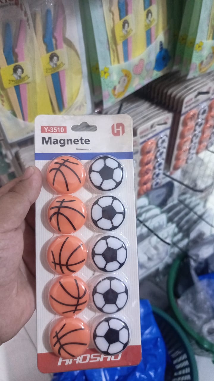 Basketball & Football Refrigerator Magnets Set of 10 Durable Sports-Themed Decorative