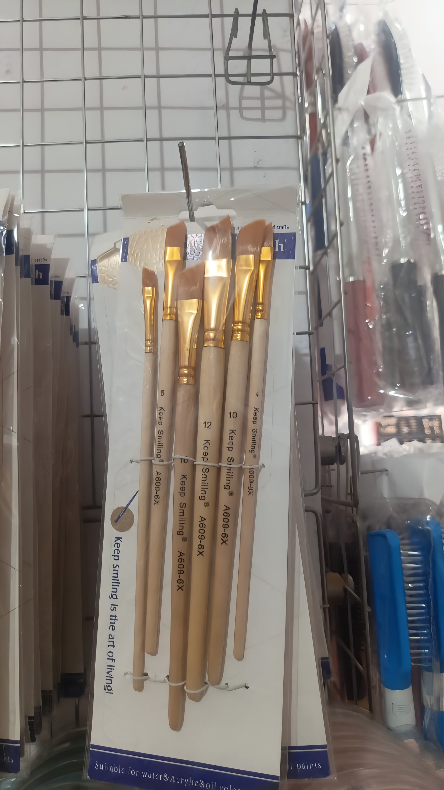 Pack of 6 Professional Angular Brush Set for Artists Wooden Handle