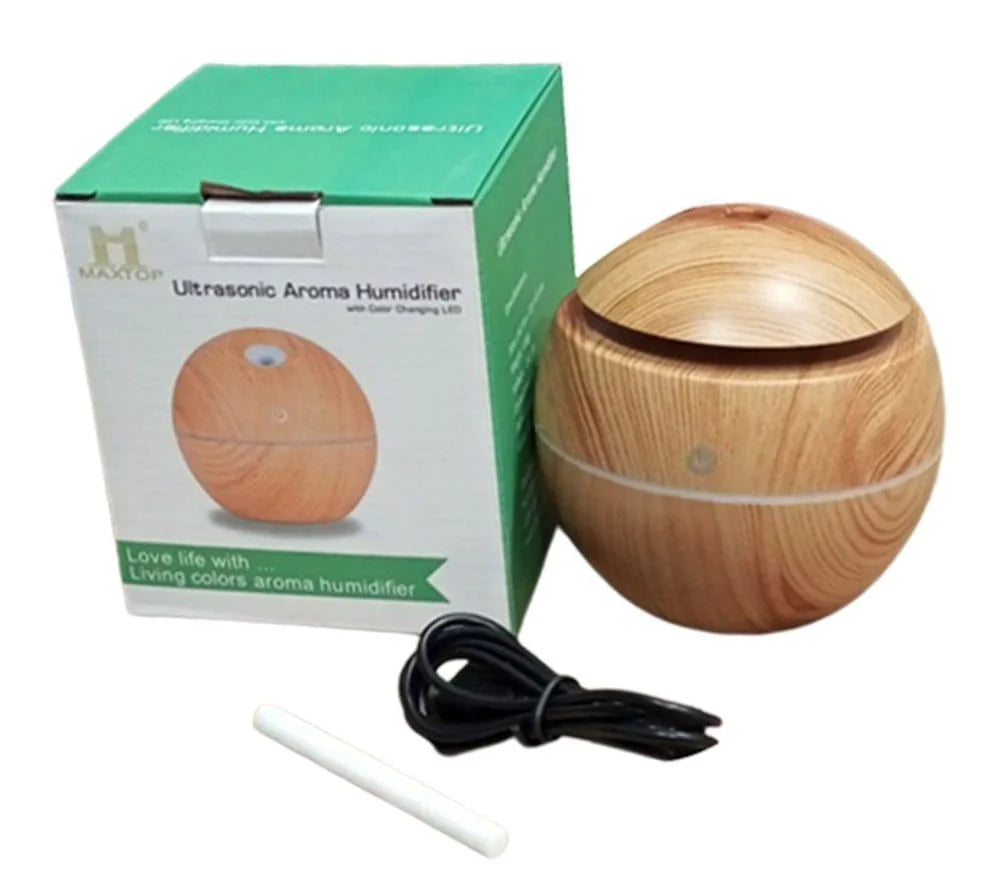 Essential Oil Diffuser Aroma Air wood Humidifier with Colorful Change mist maker
