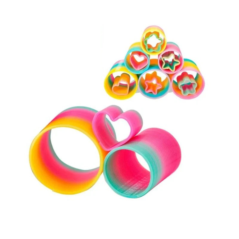 3 In 1 Rainbow Vibrant Circle Spring Set - Rainbow Ring Toy