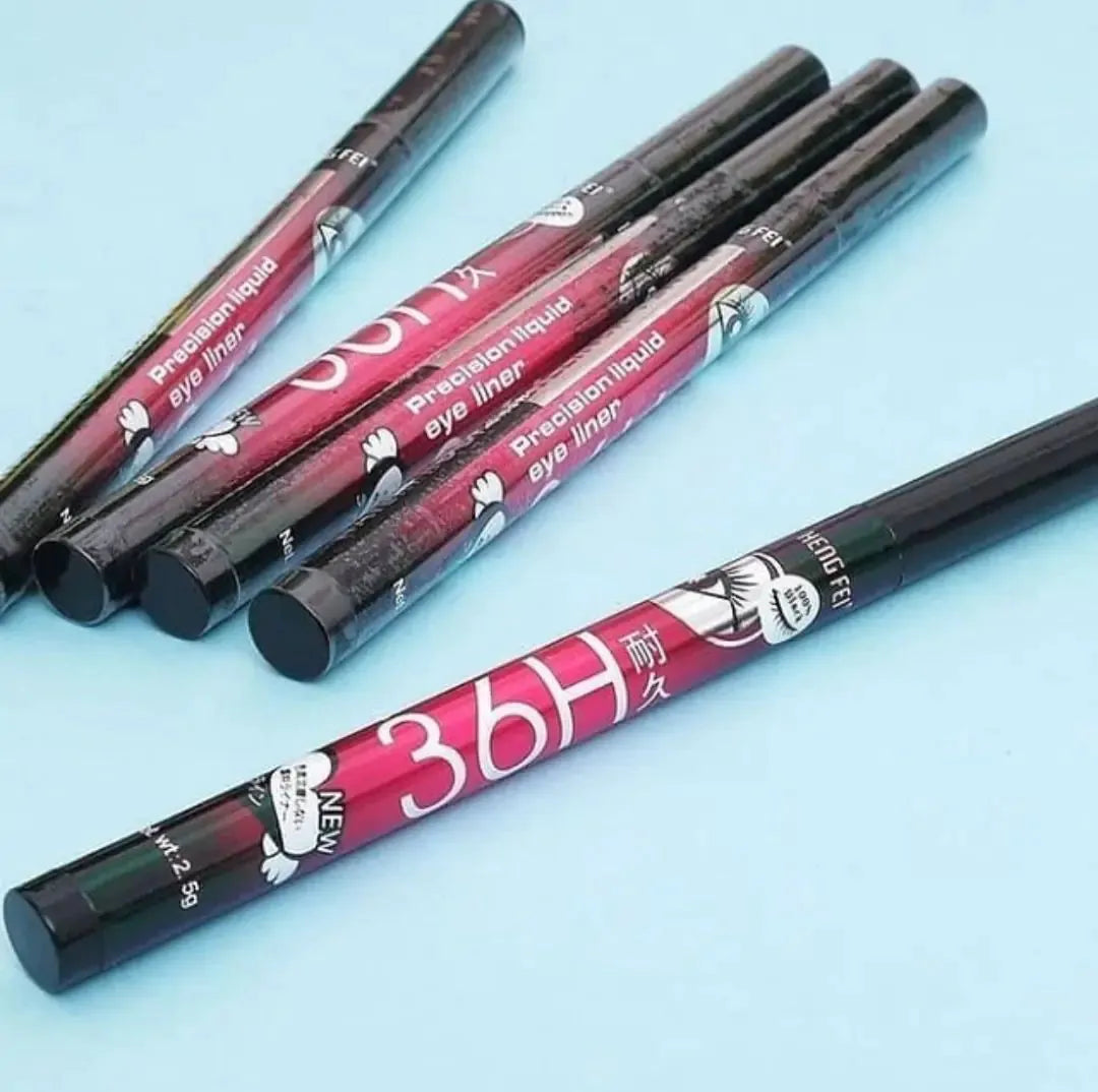 (Pack of 06) YANQINA 36H Precision Liquid Waterproof Eyeliner Pencil | Eye