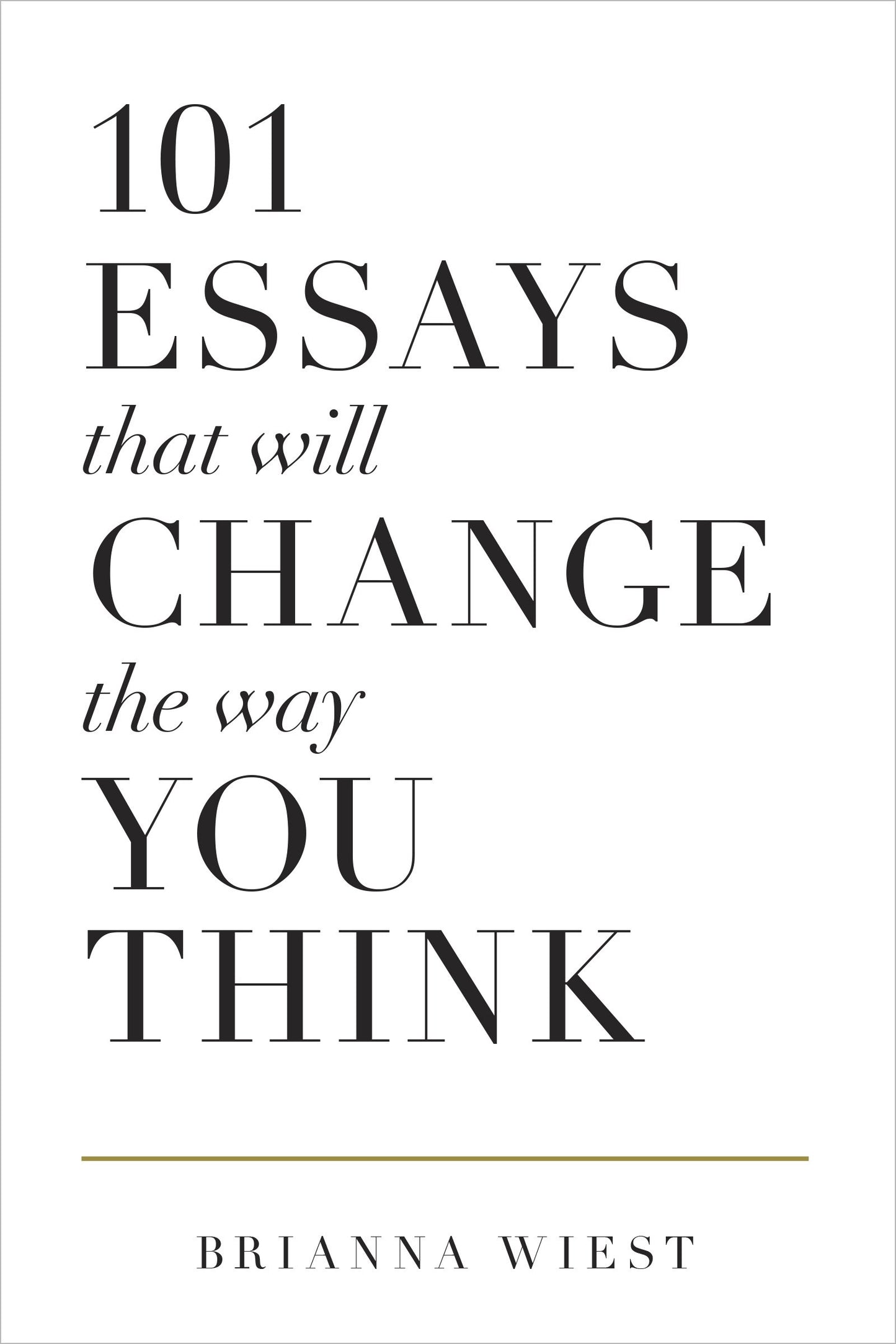 101 Essays That Will Change The Way You Think A Novel By